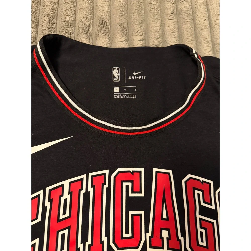 Nike NBA Chicago Bulls Dri-FIT Shooting Shirt Mens Large Black Red